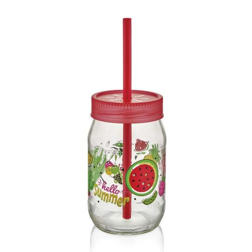 SPRING CUP WITH STRAW