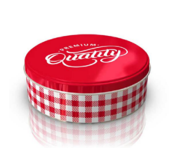 Sarkap Metal Red Chequered Cookie Tin