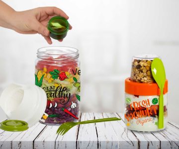 Glass Salad Jars & Cereal Cups