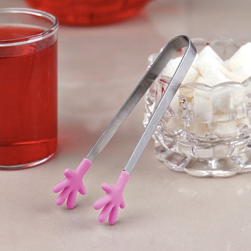 SILICONE SUGAR TONG WITH METAL HANDLE