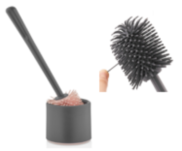 Silicone Round Toilet Brush With Holder