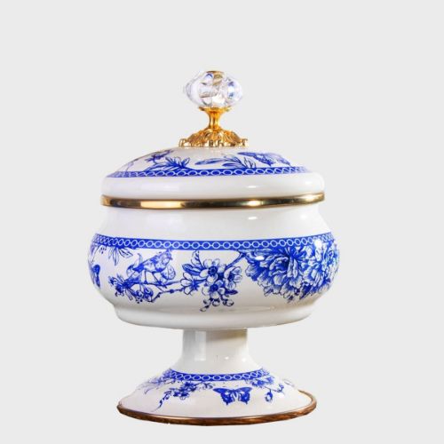 Blue Life Enamel Footed Sugar Bowl 18 cm