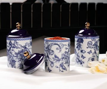 Blue Life Porcelain Spice Set of 3