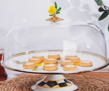 Linda Enamel Cake Bowl with Foot 30 cm