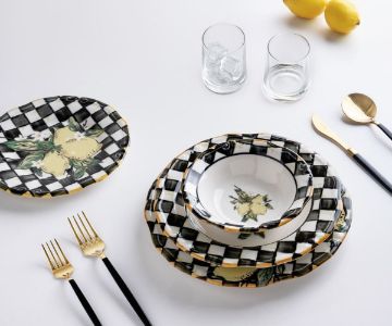 Linda Tiffany 24 Piece Dinner Set for 6 People